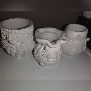 Lot Of Plaster Figures For DIY Painting Gnome & Christmas Set